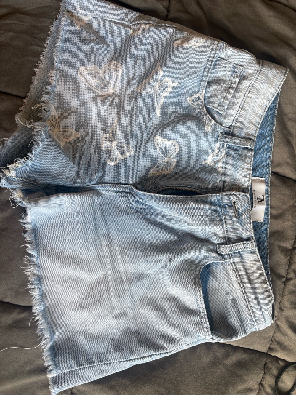 Flying Angel Light Wash Denim Shorts